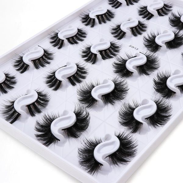 

20pairs 25mm faux mink false eyelashes dramatic long fluffy multilayer lashes eyelash extension makeup with gorgeous case1