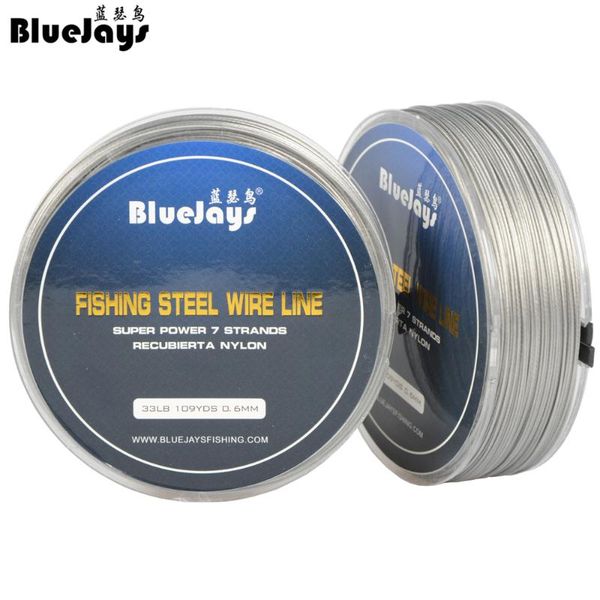 

fishing steel wire lines max power 7 strands super soft cover with plastic waterproof braid line