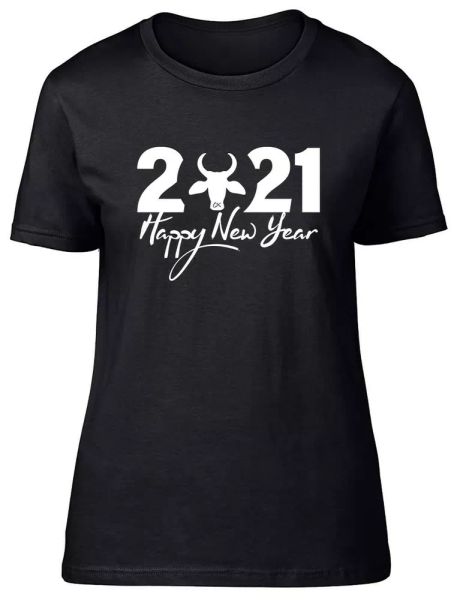 

the year of the ox 2021 fitted womens ladies t shirt, White;black