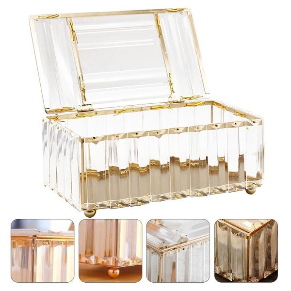 

tissue boxes & napkins 1pc household crystal napkin holder thicken durable box golden white