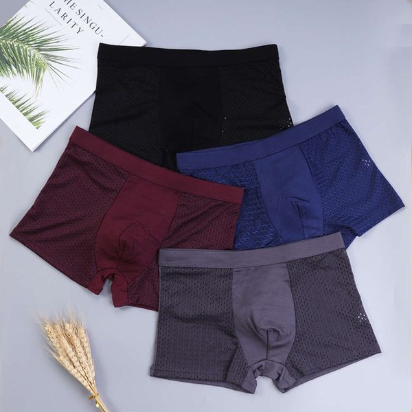 

men's underwear mesh u convex modal men's boxers summer, Black;white
