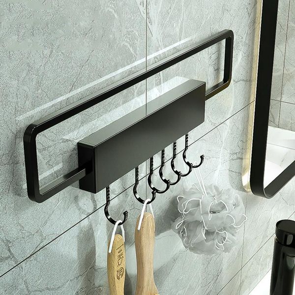 

towel racks folding rack punch-bar wall mounted organizer hook hanger kitchen bathroom aluminum holder storage shelf