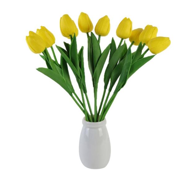 

artificial tulip flower real touch bouquet floral bend randomly for wedding decoration indoor home garden decor decorative flowers & wreaths