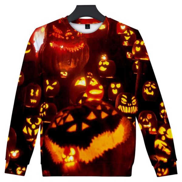 

men's hoodies & sweatshirts novelty kawaii humor halloween 3d print o-neck men/women youthful adult/child leisure round neck, Black