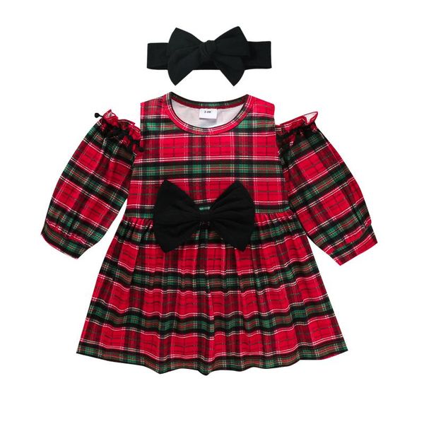 

girl's dresses ma&baby 3m-3y christmas toddler infant baby kid girls dress red plaid long sleeve ruffles for xmas dd40, Red;yellow