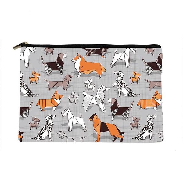 

cosmetic bags & cases women origami doggie printed make up bag fashion cosmetics organizer for travel colorful storage lady