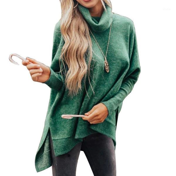 

women winter elegant fashion turtleneck slit casual loose sweater fd175 women's sweaters, White;black