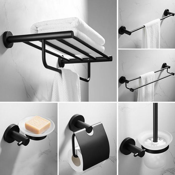 

brass bathroom accessories bath hardwares towel rack set for nordic light luxury black shelf toilet paper holder accessory