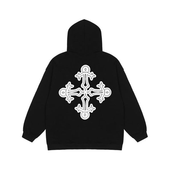 

men's hoodies & sweatshirts eukaaru men streetwear cross hoodie mens fashion loose hip hop oversized pullover sweatshirt vintage, Black