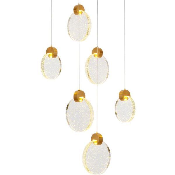 

nordic luxury bubble crystal pendant lights modern bedroom bedside lamp living dining room single led decorative lamps
