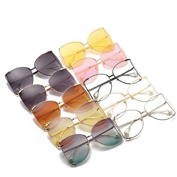 

sunglasses oimg fashion oversized frame personalized ocean color lens trend ladies designer, White;black