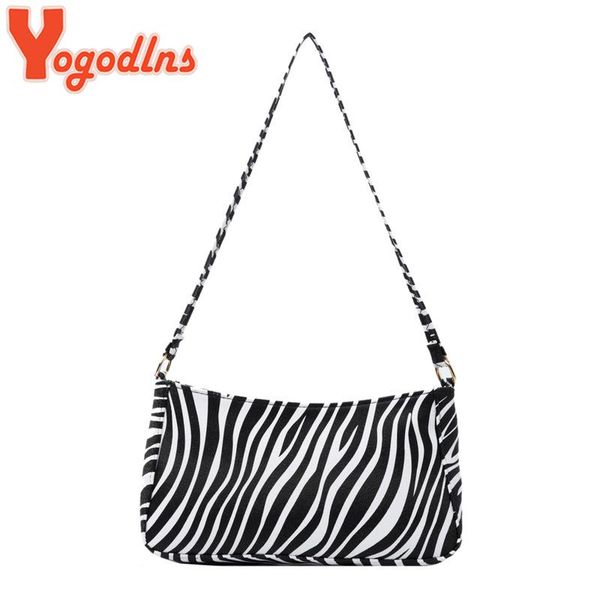 

evening bags yogodlns vintage zebra baguette bag for women pu leather shoulder animal pattern armpit designer lady handbag daily sac
