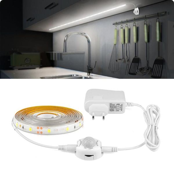 

5v 12v led cabinet lamp kitchen strip lighting motion sensor waterproof closet tape stair bedside decor night light