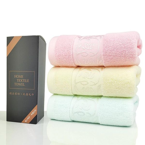 

towel 3pc/set solid color 100% cotton floral face hand microfiber strong absorption bath quick dry high quality