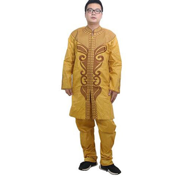 

2021african mens dashiki shirt pants set long sleeve 2 pieces suit plus size 6xl embroidery gold pattern hippie clothes 2021, Red