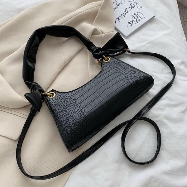 

evening bags stone crossbody bag for women vintage pu leather bow handle handbag retro small shoulder female purse pattern day