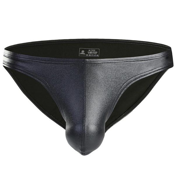 

underpants male's briefs faux leather jockstrap stretch pouch panties underwear low waist soft male, Black;white