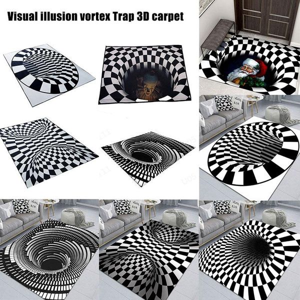 

carpets christmas 3d sewer manhole cover home carpet santa claus trap visual living room bedroom floor mat party decoration