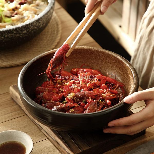 

bowls japanese style bowl ceramic ramen soup large capacity restaurant special crayfish boiled fish