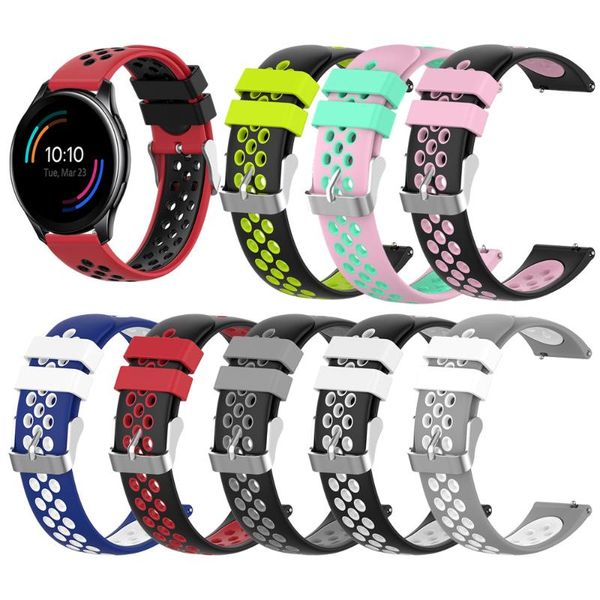 

watch bands for oneplus smartwatch colorful sports silicone band strap wriststrap belt replacement bracelet watchband accessories, Black;brown