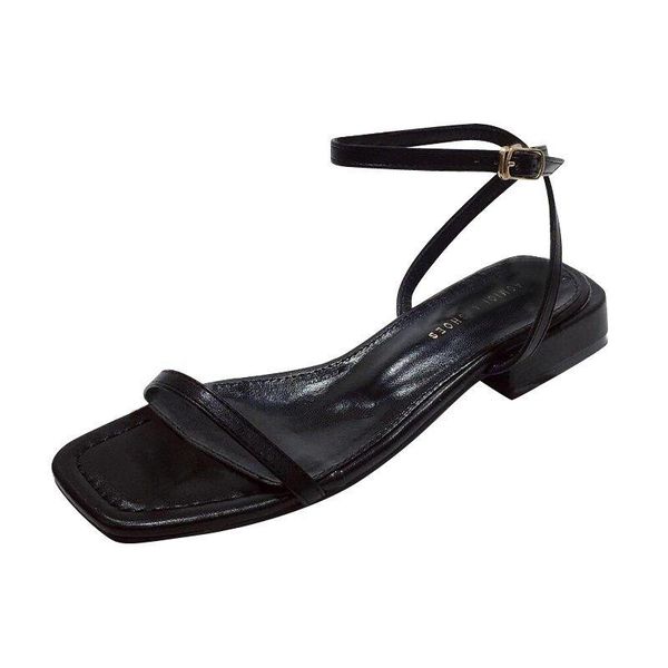 

mature summer women's sandals fashion simple and elegant all-match open-toed outer wear small fresh 2021, Black