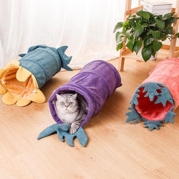 

cat toys folding channel tunnel pet bed small dog puppy kennel sleeping bag warm nest