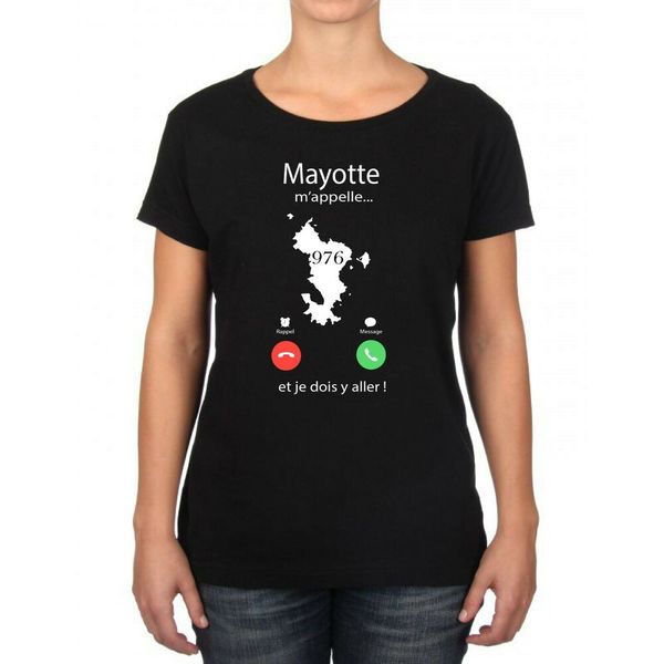 

womens t-shirt ile mayotte calls me dom tom, White;black