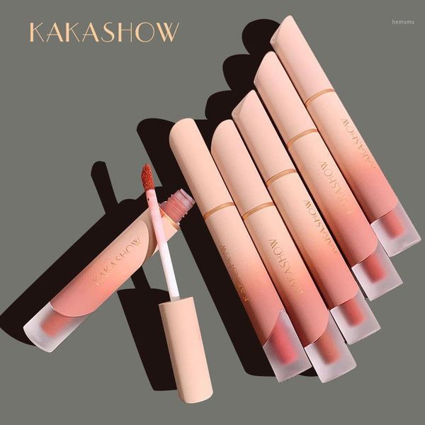 

fashion matte lip gloss nude pink design long lasting waterproof rose red orange smooth liquid lipstick ac4051