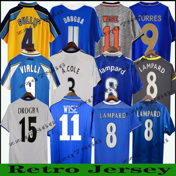 Drogba 2011 Maglia da calcio retrò Torres Lampard 11 12 13 Finale 96 97 99 82 Maglia da calcio vintage Crespo Classic 03 05 06 07 08 COLE ZOLA Vialli unifom