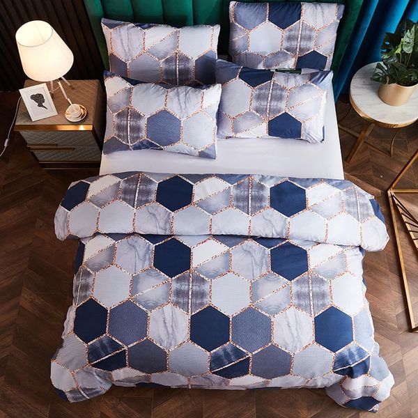 

bedding sets plaid printing set geometric pattern duvet cover with pillowcase (no sheet)  king size comfortable home