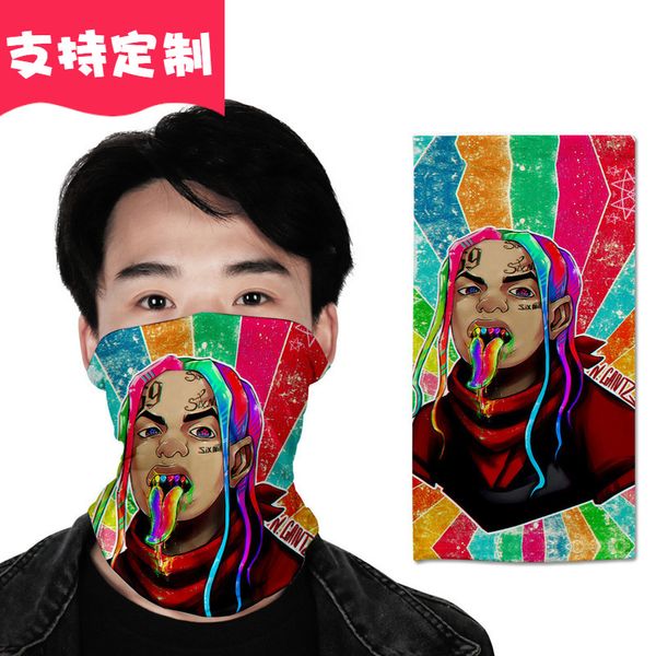

69six rapper 3d multifunctional men's and women's washing magic headscarf mask