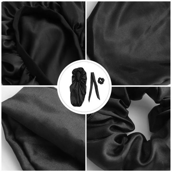 

shower caps 3 pcs satin bonnet night sleep cap sleeping head cover supplies