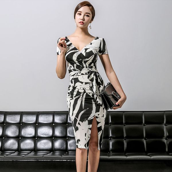 

dress arrival women fashion thin with low-v stylish party high-quality pencils, Black;gray