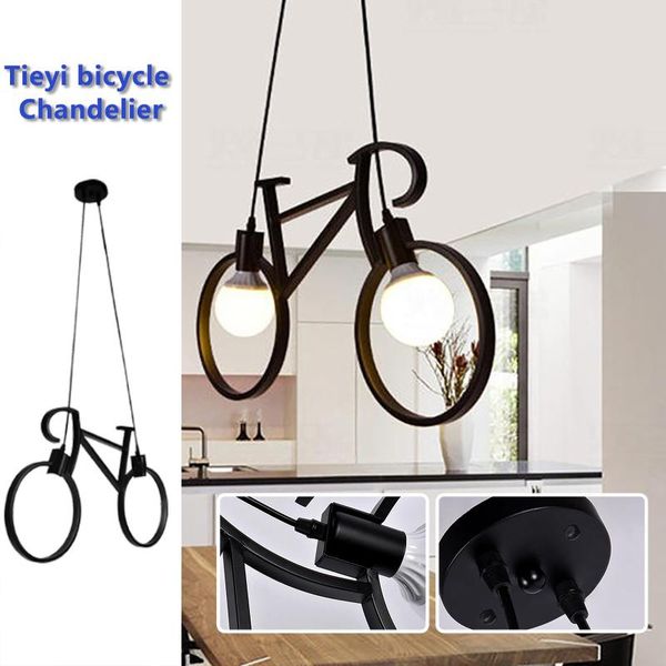 

pendant lamps creative wrought iron bicycle chandelier modern led chandeliers for living dining room bedroom hanging light lamp deco