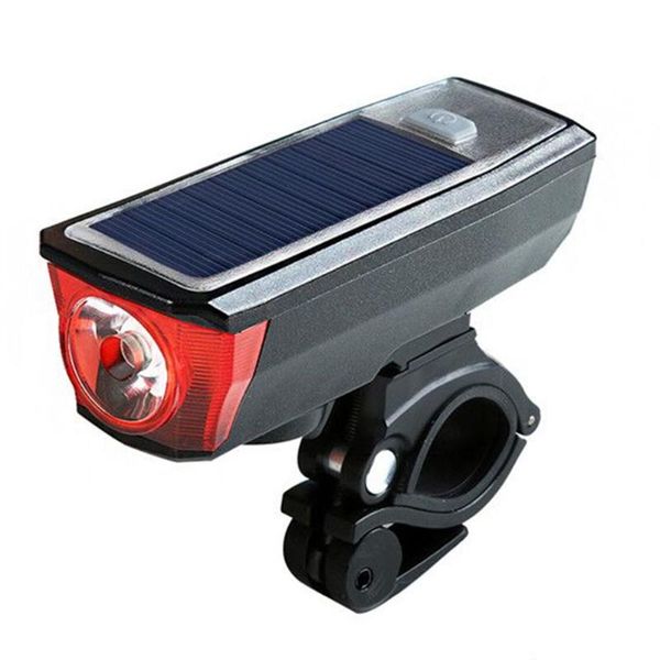 

bike lights bicycle front light solar powered with bell 350 lumens waterproof usb rechargeable torch headlight