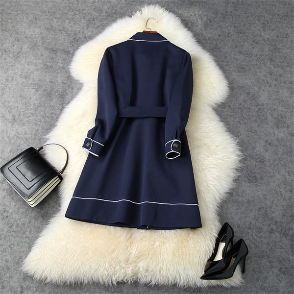

two piece dress fall fashion runway female designers turn down collar long, solid blue sleeve at knee height, elegant office dress ldvl, White
