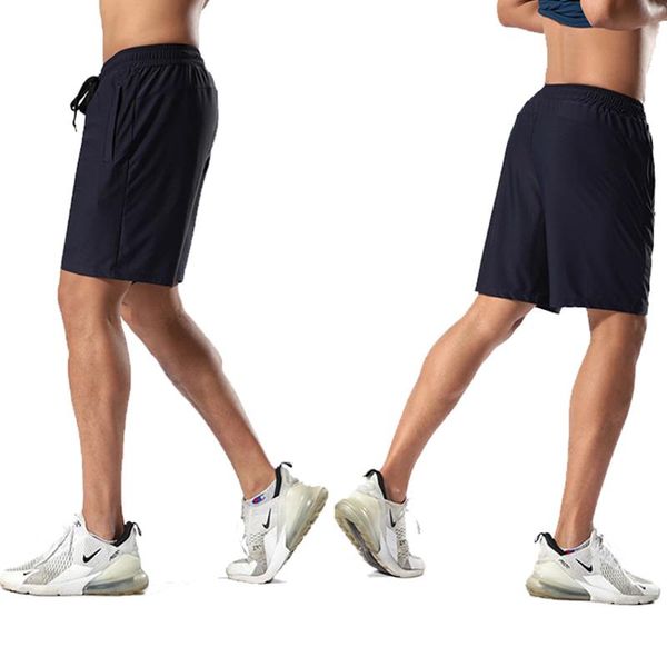 

running shorts sports men's breathable quick-drying training pants five-point wear summer ice silk leisure fitness, Black;blue