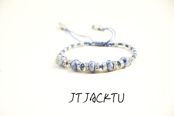

tennis alloy parts mix sodalite friendship nylon bracelets woven pull bracelet 2021 wholesale, Golden;silver