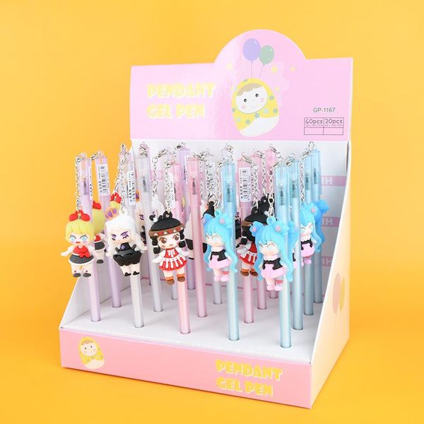 

gel pens 20 pcs/lot kawaii princess pendant pen cute 0.5mm black ink neutral promotional gift stationery school supplies