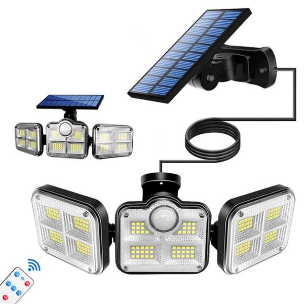 

solar lamps 122 leds separable led floodlight pir sensor light lamp outdoor wall walkway security garden
