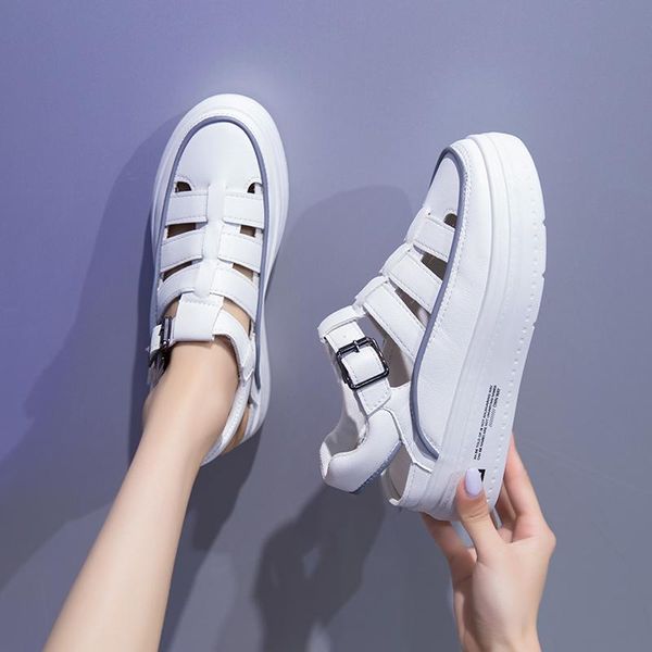 

fashion casual trend breathable buckle versatile campus microfiber women's shoes comfortable lightweight tide sandals, Black