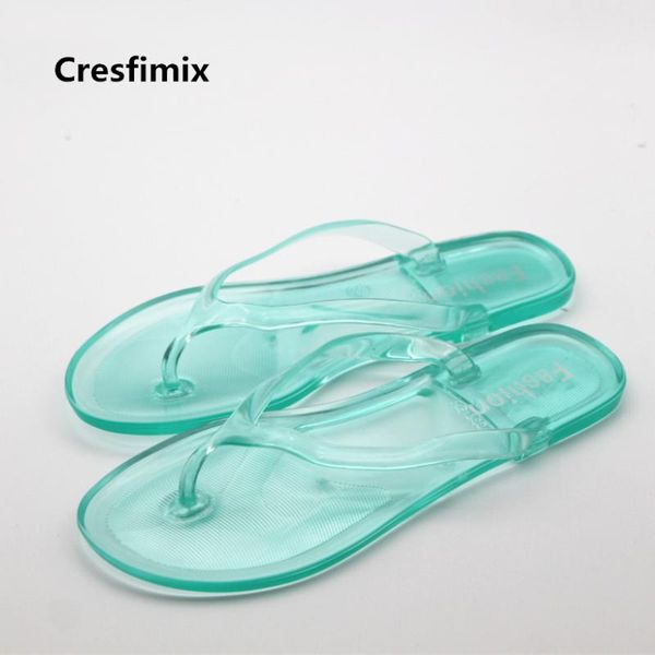 

cresfimix women fashion stylish jelly beach flip flops lady casual spring & summer comfortable waterproof a375 slippers, Black