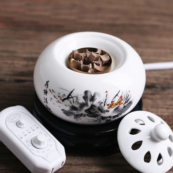 

fragrance lamps timing thermostat electronic sandalwood furnace ceramic scented ovens incense burner essential oil aroma 200-240v f