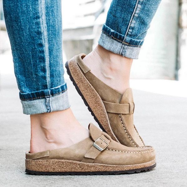 

slippers women summer spring sandals fashion solid buckle flats shoes casual beach ladies plus size, Black