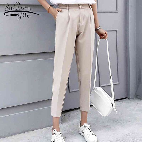 

fashion women pants spring autumn solid harem female causal plus size office lady work pants trousers women 5093 50 210508, Black;white