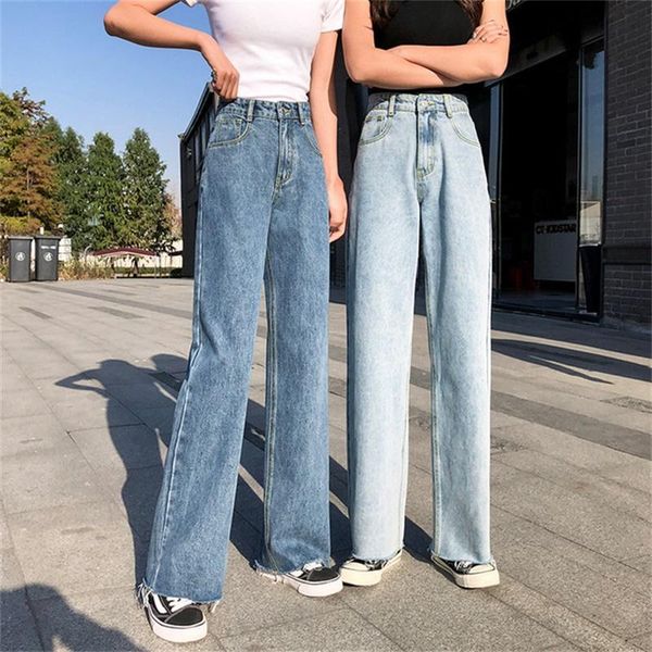

women's jeans spring 2021 straight loose legs, Blue