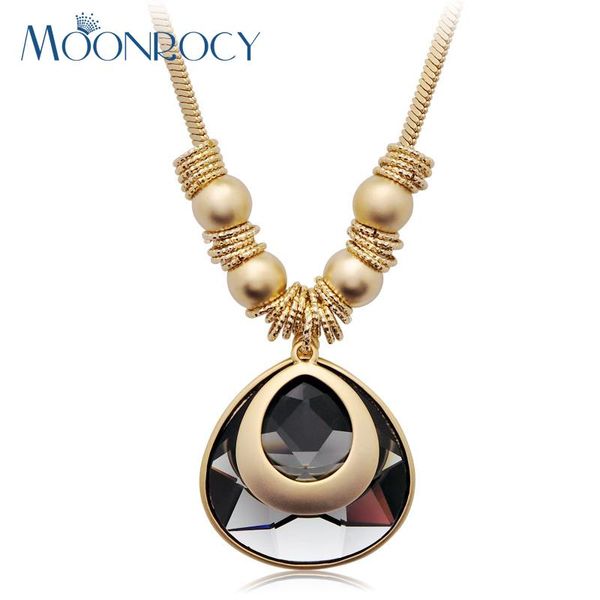 

crystal coat chain necklace jewelry exaggerated waterdrop party for women rose gold/ silver color gift pendant necklaces