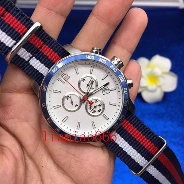 

2021 tachymeter chronograph watch quartz multicolor fabric, Slivery;brown
