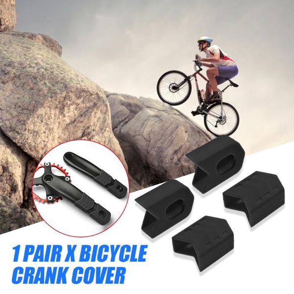 

bike heels & chainwheels 2pcs bicycle crank covers mountain crankset protector silicone arm sleeve chainwheel accessories