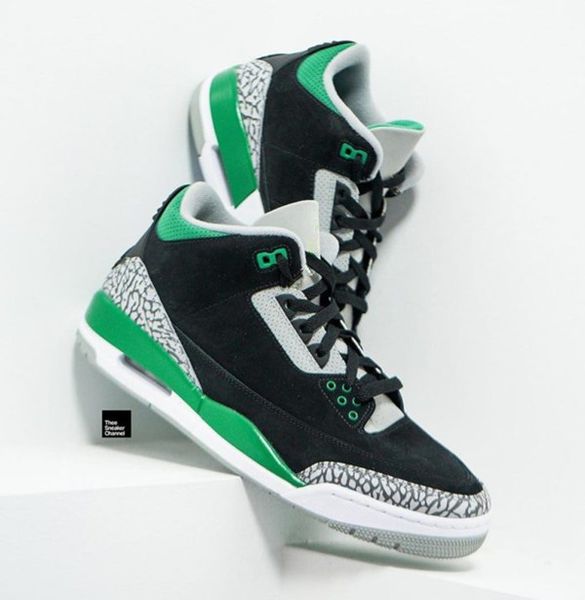 

jumpman 3 retros shoes blacksilverwhitepine green basketball shoe outdoor sneakers sports trainers with original box accessories